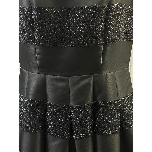 Tommy‎ Hilfiger Dress Black Glitter Stripe Fit Flare Women Size 6 Formal Party - Picture 3 of 11
